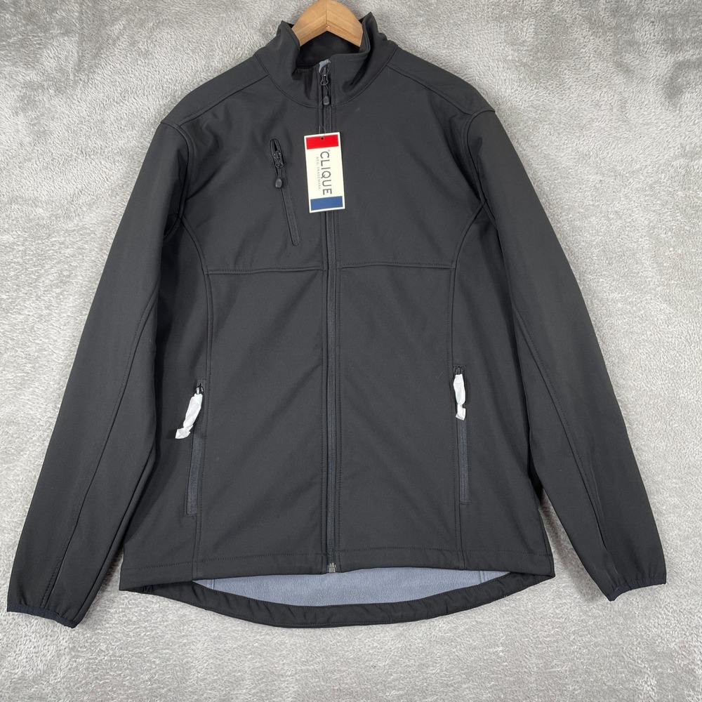 Clique Softshell Jacket Mens Medium Black Full Zip Outdoor Workwear